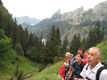 Wandergruppe am Tegelberghaus
Rast am Feigenkopf
Hüttenabend in der Kenzenhütte
Wo sind die Gemsen?
Der Abstieg im Regen
Die Schlösser Neuschwanstein und Hohenschwangau